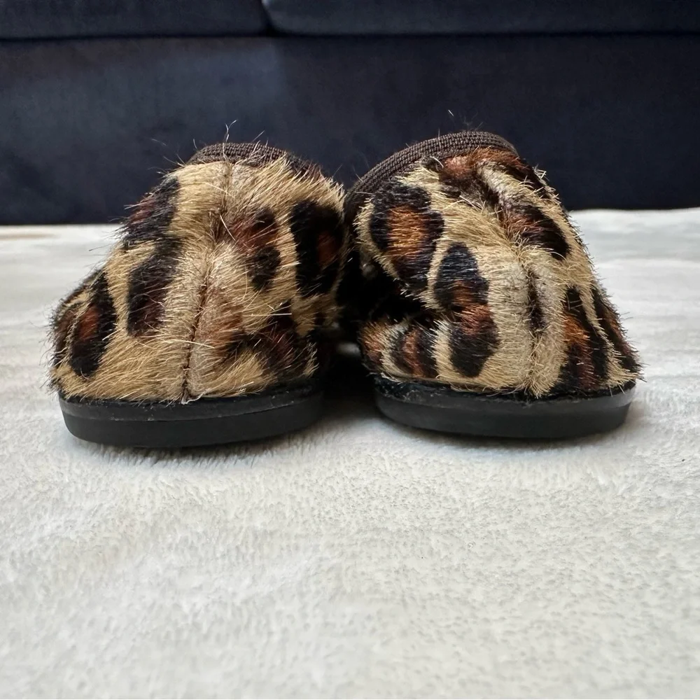 Brown and Black Leopard Pattern Mohair Flats